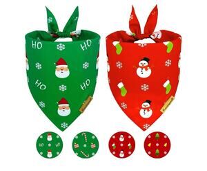 Christmas Dog Bandanas 2 Pack,